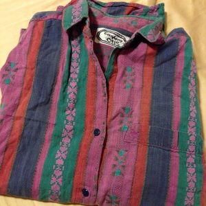 Multicolored button down.